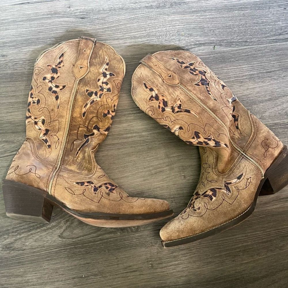 Laredo boho brown cowgirl western boots size 6.5